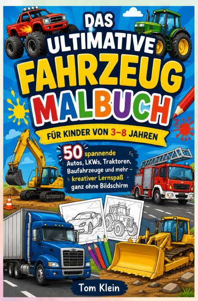 'Cover von Das ultimative Fahrzeug-Malbuch für Kinder von 3–8 Jahren'-Cover