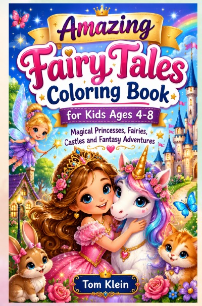 'Cover von Amazing Fairy Tales Coloring Book for Kids Ages 4-8'-Cover