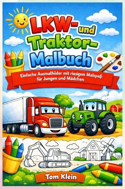 'Cover von LKW- und Traktor-Malbuch für Kinder von 3 bis 5 Jahren'-Cover