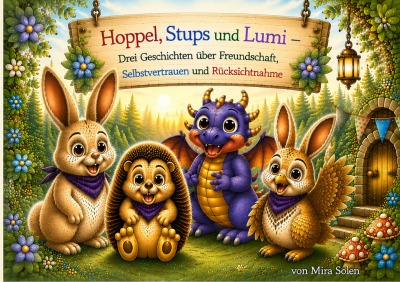 'Cover von Hoppel, Stups und Lumi – Kinderbilderbuch über Freundschaft, Selbstvertrauen und Rücksichtnahme'-Cover