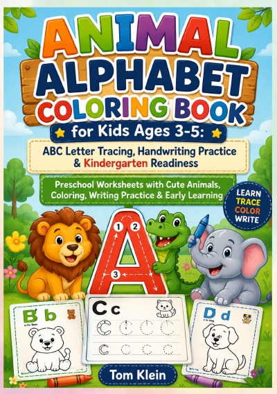 'Cover von Animal Alphabet Coloring Book for Kids Ages 3-5: ABC Letter Tracing, Handwriting Practice & Kindergarten Readiness'-Cover
