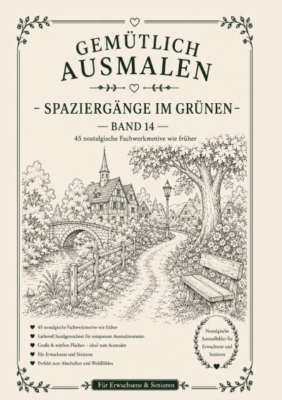 'Cover von Gemütlich ausmalen – Spaziergänge im Grünen'-Cover
