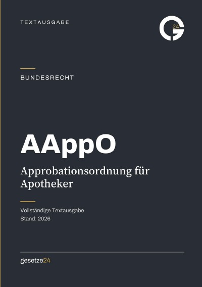 'Cover von AAppO – Approbationsordnung für Apotheker'-Cover