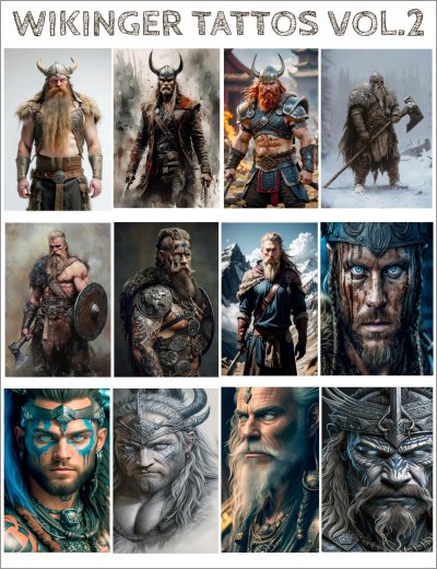 'Cover von 148 Wikinger Tattoo Vorlagen (Vikings Tattoos) – Volume 2'-Cover
