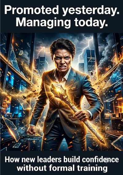 'Cover von Promoted yesterday. Managing today.'-Cover
