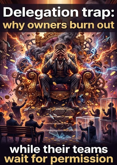 'Cover von Delegation trap: why owners burn out'-Cover