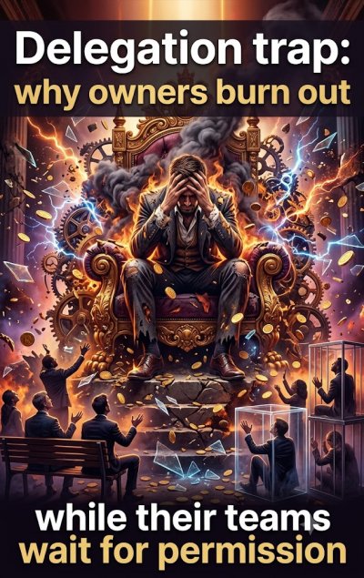 'Cover von Delegation trap: why owners burn out'-Cover