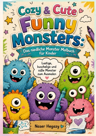 'Cover von Cozy & Cute Funny Monsters: Das niedliche Monster Malbuch für Kinder'-Cover