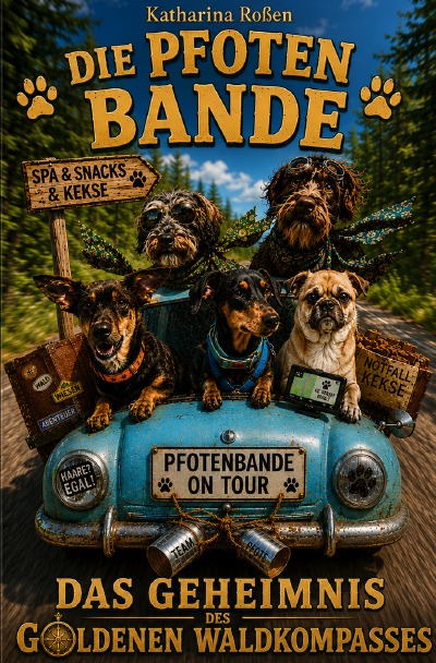 'Cover von Die Pfotenbande – Das Geheimnis des Goldenen Waldkompasses'-Cover