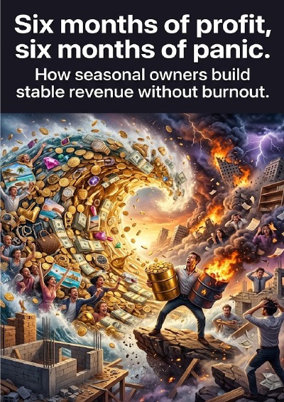 'Cover von Six months of profit, six months of panic.'-Cover