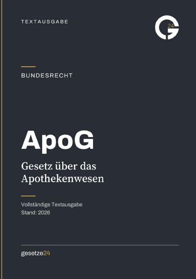 'Cover von ApoG – Gesetz über das Apothekenwesen'-Cover