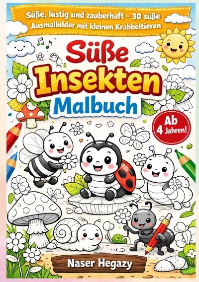 'Cover von Süße Insekten zum Ausmalen – Niedliches Malbuch für Kinder ab 4 Jahren'-Cover