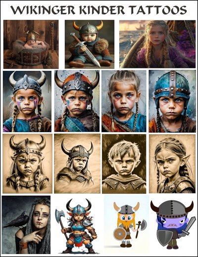 'Cover von 33 Wikinger Kinder Tattoos.'-Cover