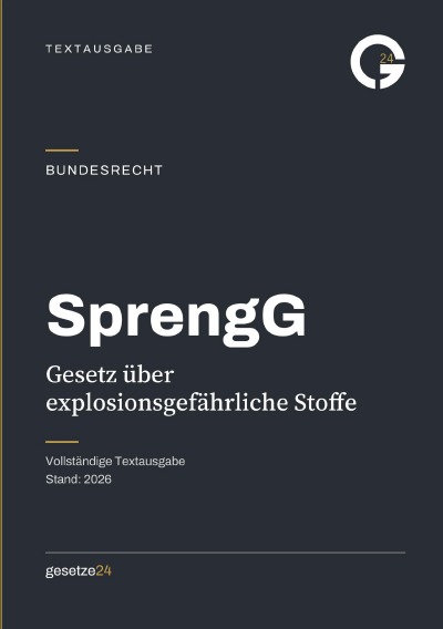 'Cover von SprengG – Gesetz über explosionsgefährliche Stoffe'-Cover