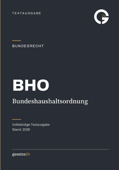 'Cover von BHO – Bundeshaushaltsordnung'-Cover