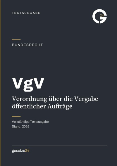'Cover von VgV – Verordnung über die Vergabe öffentlicher Aufträge'-Cover