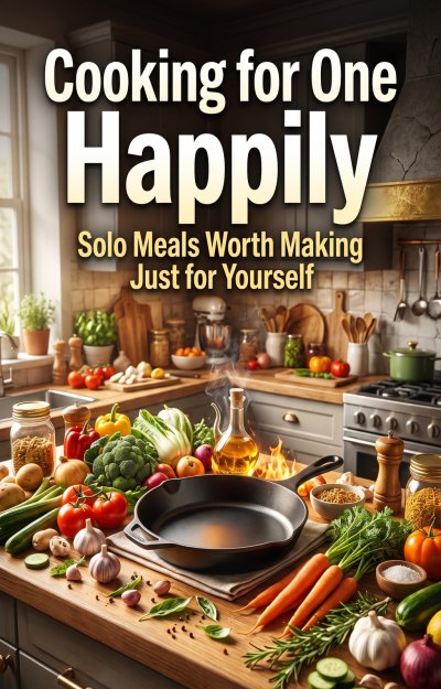 'Cover von Cooking for One, Happily'-Cover