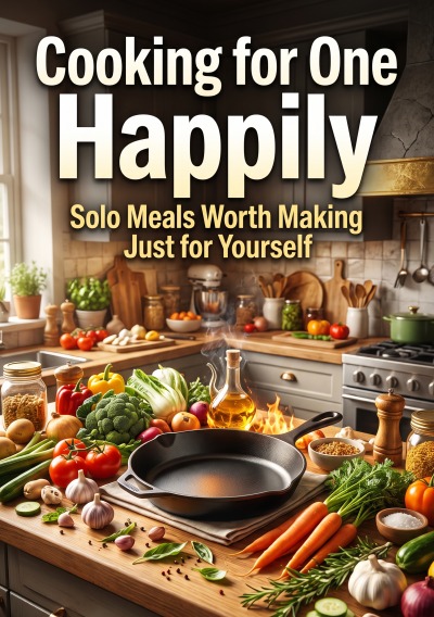 'Cover von Cooking for One, Happily'-Cover
