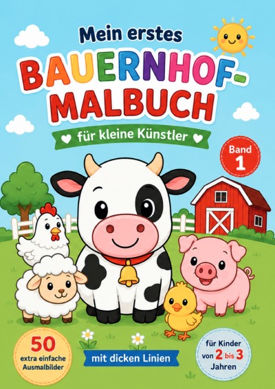 'Cover von Mein erstes Bauernhof-Malbuch für kleine Künstler, Band 1, Ringbuch'-Cover