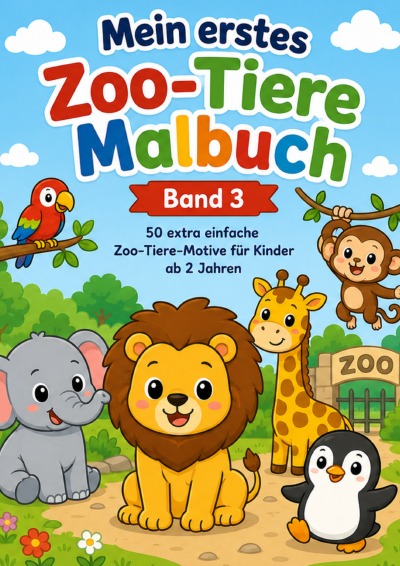 'Cover von Mein erstes Zoo-Tiere Malbuch – Band 3 – Ringbuch'-Cover