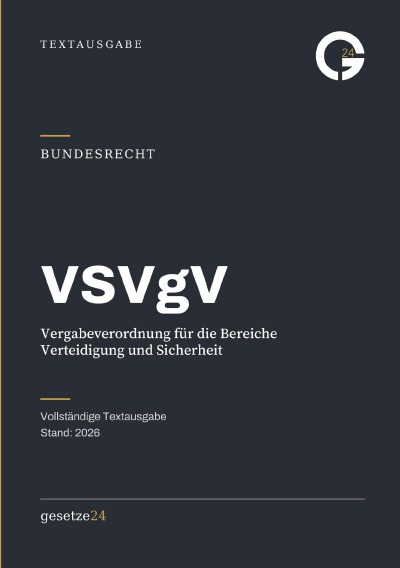 'Cover von VSVgV – Vergabeverordnung für die Bereiche Verteidigung und Sicherheit'-Cover