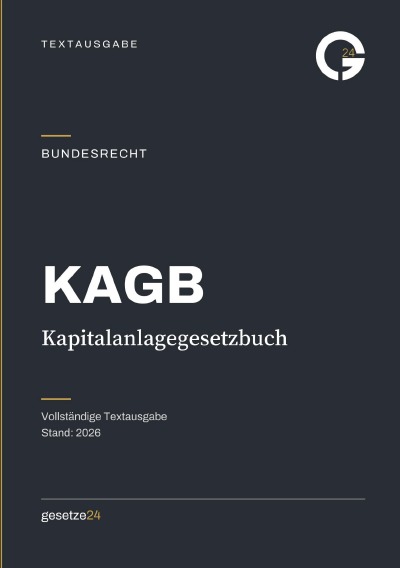 'Cover von KAGB – Kapitalanlagegesetzbuch'-Cover
