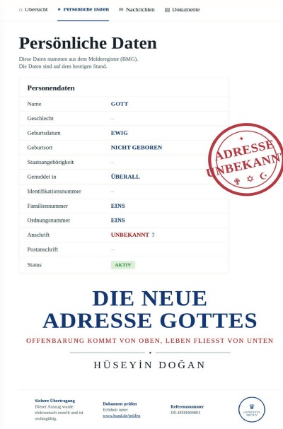 'Cover von Die Neue Adresse Gottes'-Cover