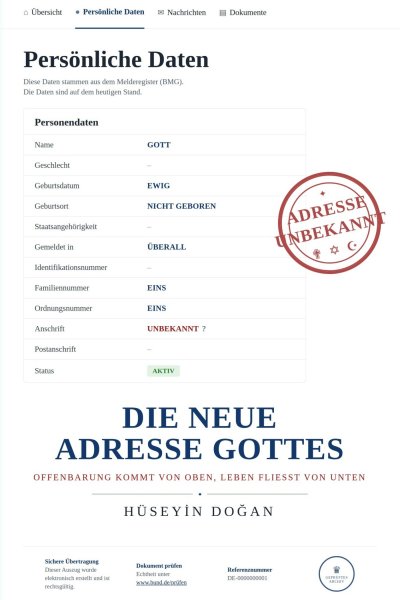 'Cover von Die Neue Adresse Gottes'-Cover