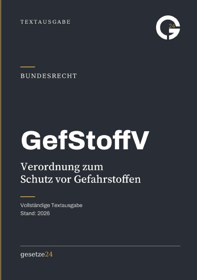 'Cover von GefStoffV – Verordnung zum Schutz vor Gefahrstoffen'-Cover