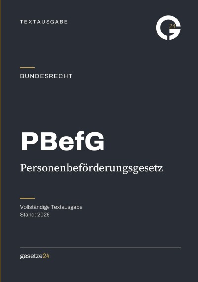 'Cover von PBefG – Personenbeförderungsgesetz'-Cover