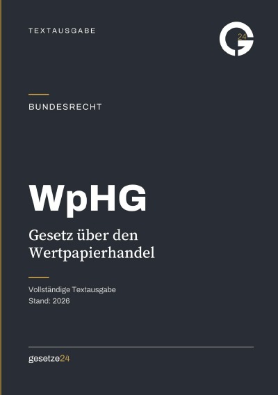 'Cover von WpHG – Gesetz über den Wertpapierhandel'-Cover
