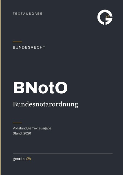 'Cover von BNotO – Bundesnotarordnung'-Cover