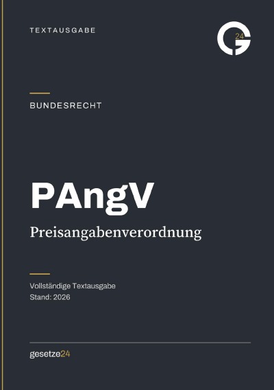 'Cover von PAngV – Preisangabenverordnung'-Cover