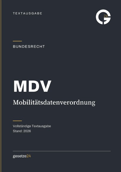 'Cover von MDV – Mobilitätsdatenverordnung'-Cover