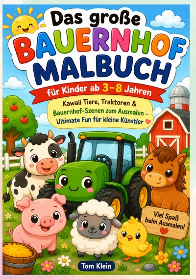 'Cover von Das große Bauernhof Malbuch für Kinder ab 3–8 Jahren'-Cover