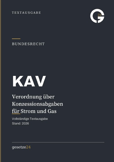 'Cover von KAV – Verordnung über Konzessionsabgaben für Strom und Gas'-Cover