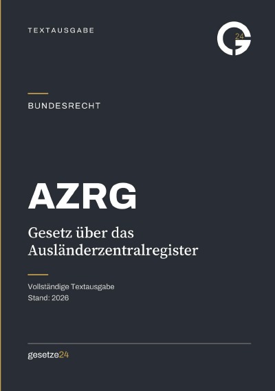 'Cover von AZRG – Gesetz über das Ausländerzentralregister'-Cover