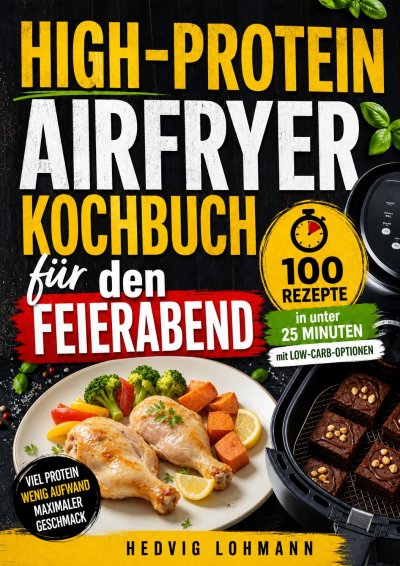 'Cover von High-Protein-Airfryer-Kochbuch für den Feierabend'-Cover