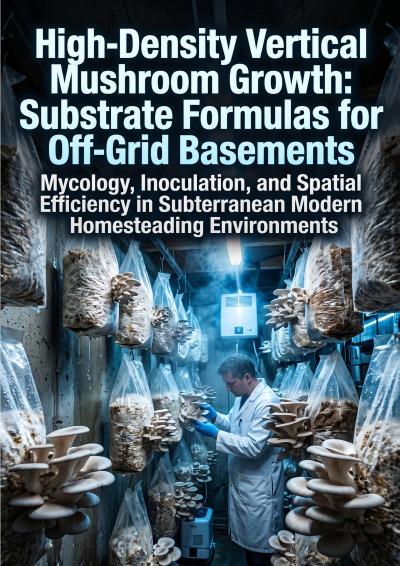 'Cover von High-Density Vertical Mushroom Growth: Substrate Formulas for Off-Grid Basements'-Cover