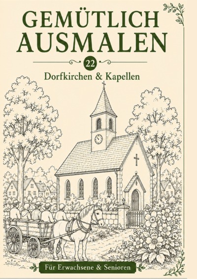 'Cover von Gemütlich ausmalen – Dorfkirchen & Kapellen'-Cover