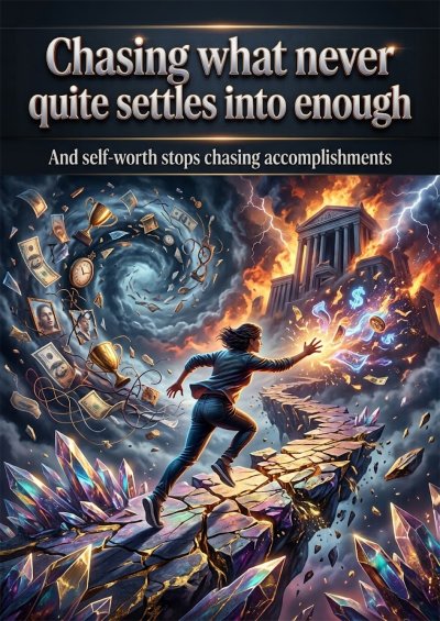 'Cover von Chasing what never quite settles into enough'-Cover