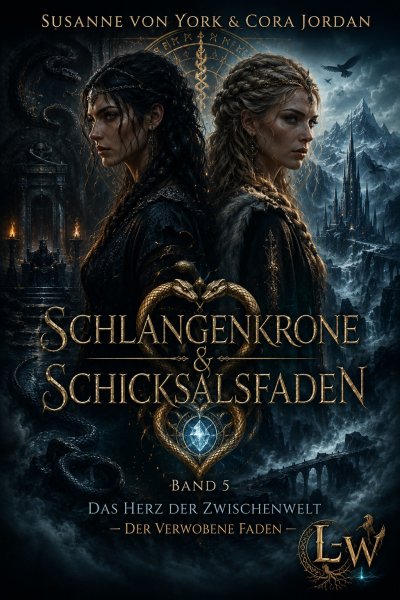 'Cover von Schlangenkrone und Schicksalsfaden – Ein Mythos zwischen zwei Welten – Buch 3 – Das Herz der Zwischenwelt – Der verwobene Faden'-Cover