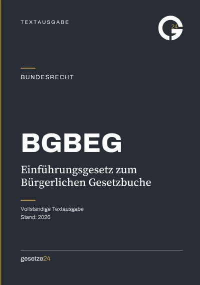 'Cover von BGBEG – Einführungsgesetz zum Bürgerlichen Gesetzbuche'-Cover
