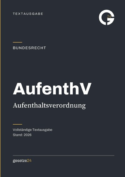 'Cover von AufenthV – Aufenthaltsverordnung'-Cover