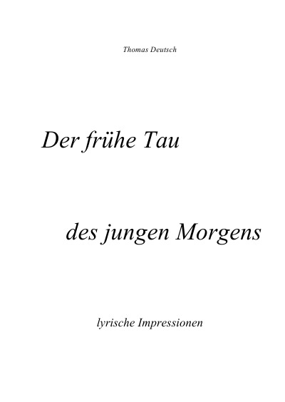 'Cover von Der frühe Tau des jungen Morgens'-Cover