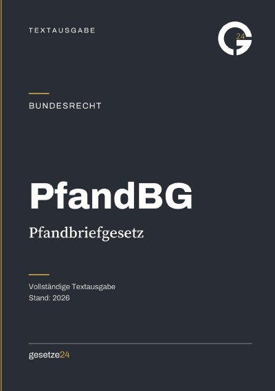 'Cover von PfandBG – Pfandbriefgesetz'-Cover