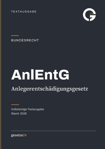 'Cover von AnlEntG – Anlegerentschädigungsgesetz'-Cover