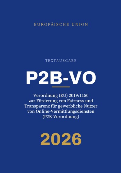 'Cover von P2B-VO – P2B-Verordnung'-Cover