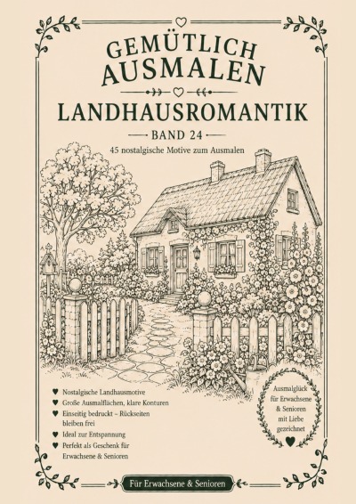 'Cover von Gemütlich ausmalen – Landhausromantik'-Cover