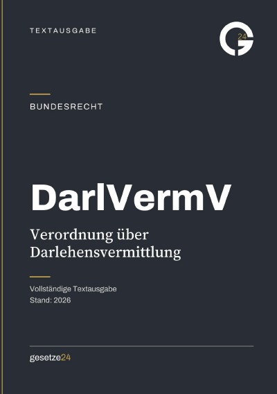 'Cover von DarlVermV – Verordnung über Darlehensvermittlung'-Cover